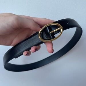 Anderson’s Black Leather Gold Belt